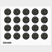 Bar Mitzvah Zwart Goud Folie Script Vet Modern Ronde Sticker (Vel)