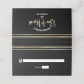 Bar Mitzvah Zwart Goud Folie Tallit Script Modern Plaatskaartje (Buitenkant ongevouwen)