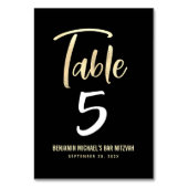 Bar Mitzvah Zwart Goud Script Modern Bold Elegant Kaart (Achterkant)