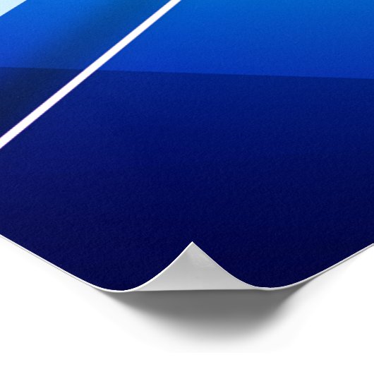 Bar Mitzvahs moderne blauwe geometrische Poster (Hoek)