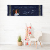 Bar MitzvahSilver Blue Welcome Mazel Tov Large Spandoek (Insitu)