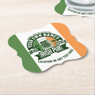 Bar Name Irish Pub Personalized St. Patrick's Day Kartonnen Onderzetters