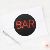 Bar Neon Teken Ronde Stickers (Envelop)