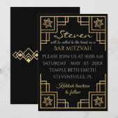 Bar of Bat Mitzvah Art Deco Kaart (Voorkant / Achterkant)