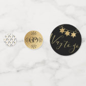 Bar of Bat Mitzvah Confetti Elegant Goud en Zwart (Achterkanten)