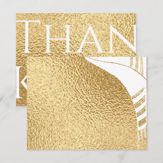 Bar of Bat Mitzvah Dank u Elegant Gold Tallit Bedankkaart (Voorkant / Achterkant)