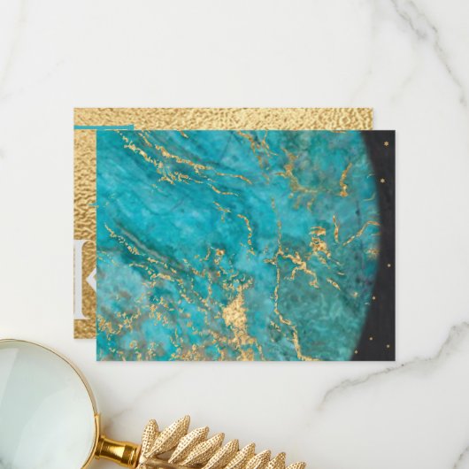 Bar of Bat Mitzvah Dank u uit deze wereld 2 Bedankkaart (Voorkant / Achterkant in situ)