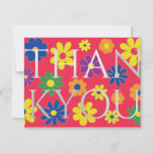 Bar of Bat Mitzvah Dank u wel kleurrijke bloemen Bedankkaart (Achterkant)