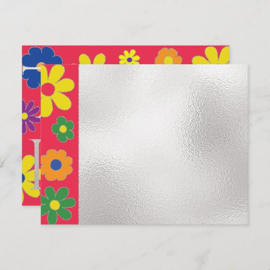 Bar of Bat Mitzvah Dank u wel kleurrijke bloemen Bedankkaart (Voorkant / Achterkant)