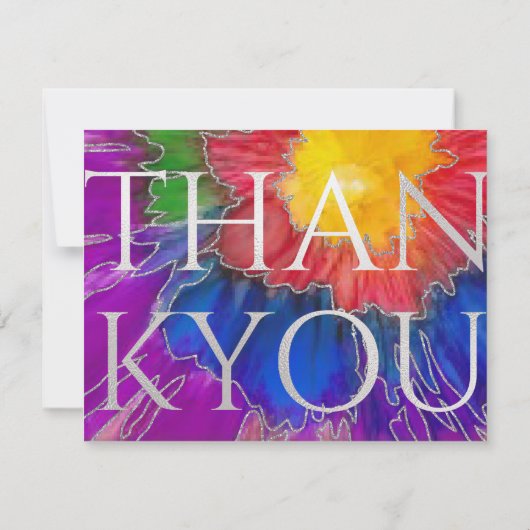 Bar of bat Mitzvah Dank u wel legant geïnkte Flora Bedankkaart (Achterkant)