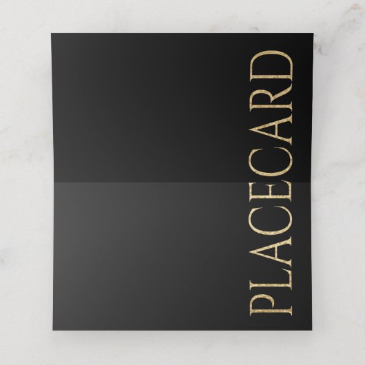 Bar of Bat Mitzvah Elegant Goud en Zwart Plaatskaartje (Binnenkant ongevouwen)