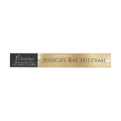 Bar of Bat Mitzvah Elegant Goud & Zwart Adreslabel Wikkel (Individueel)