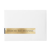 Bar of Bat Mitzvah Elegant Goud & Zwart Adreslabel Wikkel (Voorkant)