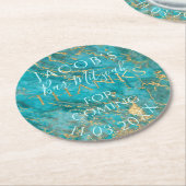 Bar of Bat Mitzvah Elegante Ruimte Ronde Kartonnen Onderzetter (Gebogen)