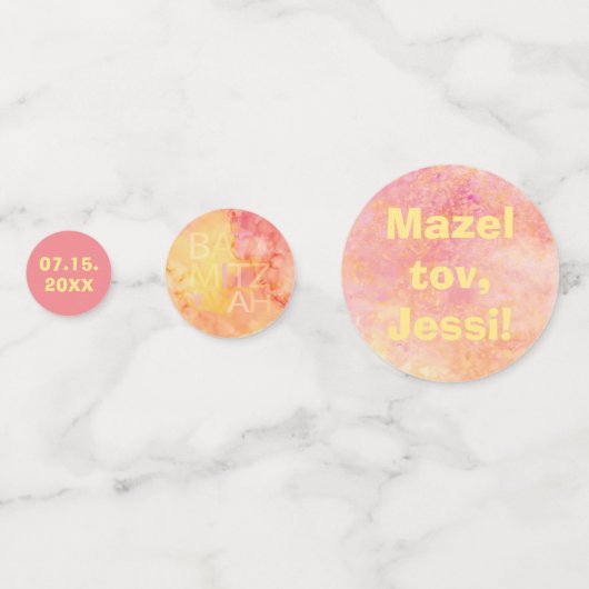 Bar of Bat Mitzvah Gewoon Subtiel Confetti (Voorkanten)