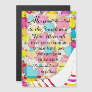 Bar of Bat Mitzvah Magnetische Uitnodiging Feest 2