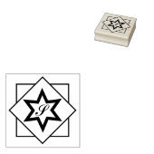 Bar of Bat Mitzvah Star Initiaal Wood Art Stempel (Gestempeld)