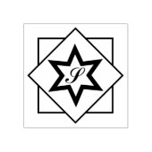 Bar of Bat Mitzvah Star Initiaal Wood Art Stempel (Afrduk)