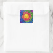 Bar of Bat Mitzvah Stickers SquareTie Dye Flowers (Tas)