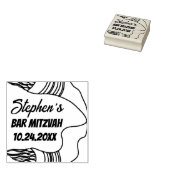 Bar of Bat Mitzvah Tallit houten kunststempel Rubberstempel (Gestempeld)