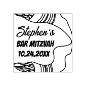 Bar of Bat Mitzvah Tallit houten kunststempel Rubberstempel (Afrduk)