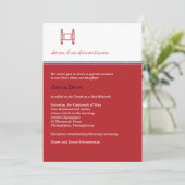 Bar of Bat Mitzvah Torah Crimson Invitation Kaart (Staand voorkant)