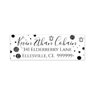 Bar of BBT Mitzvah Confetti Design Self-Inking Se Zelfinktende Stempel