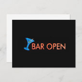 Bar Open Martini Sign Foto Briefkaart (Voorkant / Achterkant)