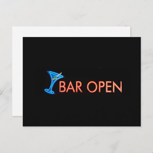Bar Open Martini Sign Foto Briefkaart (Voorkant / Achterkant)