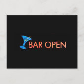 Bar Open Martini Sign Foto Briefkaart (Voorkant)