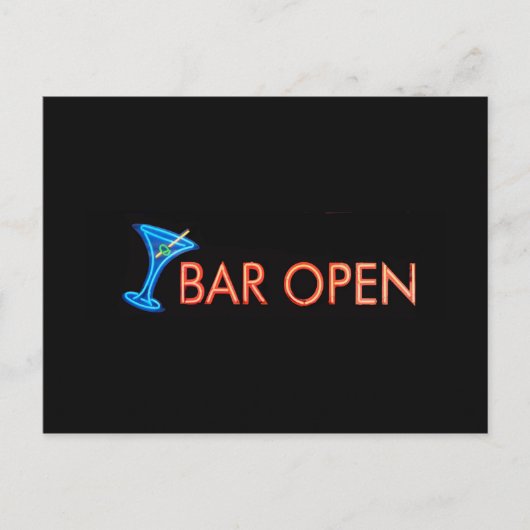 Bar Open Martini Sign Foto Briefkaart (Voorkant)