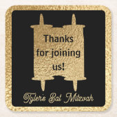 Bar or Bat Mitzvah Gold Torah Kartonnen Onderzetters (Voorkant)