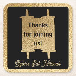 Bar or Bat Mitzvah Gold Torah Kartonnen Onderzetters