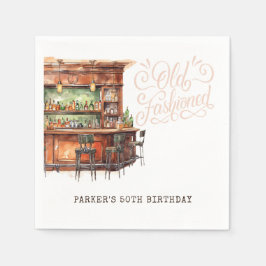 Bar ouderwets volwassen verjaardag elke leeftijd servet