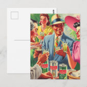  Bar Peolpe 1950s Illustratie Briefkaart (Voorkant / Achterkant)