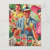  Bar Peolpe 1950s Illustratie Briefkaart (Voorkant)