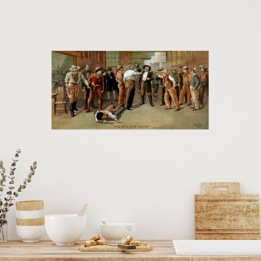 Bar pistool vechtscène uit theaterposter poster (Keuken)