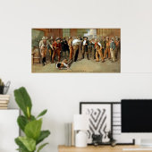 Bar pistool vechtscène uit theaterposter poster (Thuiskantoor)