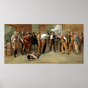 Bar pistool vechtscène uit theaterposter poster