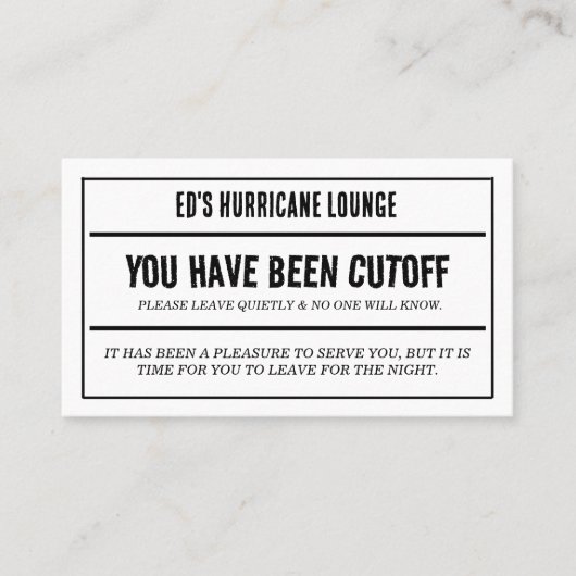 Bar Pub Cutoff Kaarten Visitekaartje (Voorkant)