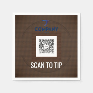 Bar QR Fooi Cocktailservetjes Aangepast Logo Scan Servet