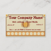 Bar, Restaurant Loyalty Punch Kaart Visitekaartjes (Voorkant)