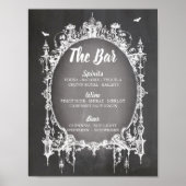 Bar Rustic Gothic Halloween Sign Wedding Reception Poster (Voorkant)