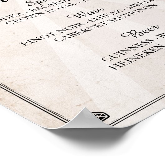 Bar Rustic Skull Halloween Sign Weddenschappen Rec Poster (Hoek)