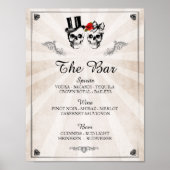 Bar Rustic Skull Halloween Sign Weddenschappen Rec Poster (Voorkant)