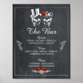Bar Rustic Skull Halloween Sign Weddenschappen Rec Poster (Voorkant)