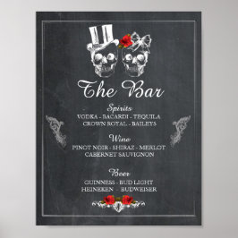 Bar Rustic Skull Halloween Sign Weddenschappen Rec Poster