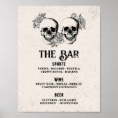 Bar Rustic Skull Halloween Sign Weddenschappen Rec Poster (Voorkant)