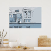 Bar scene uit 1880 - rechts poster (Keuken)