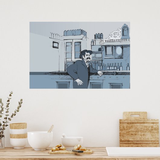 Bar scene van 1880 - links poster (Keuken)